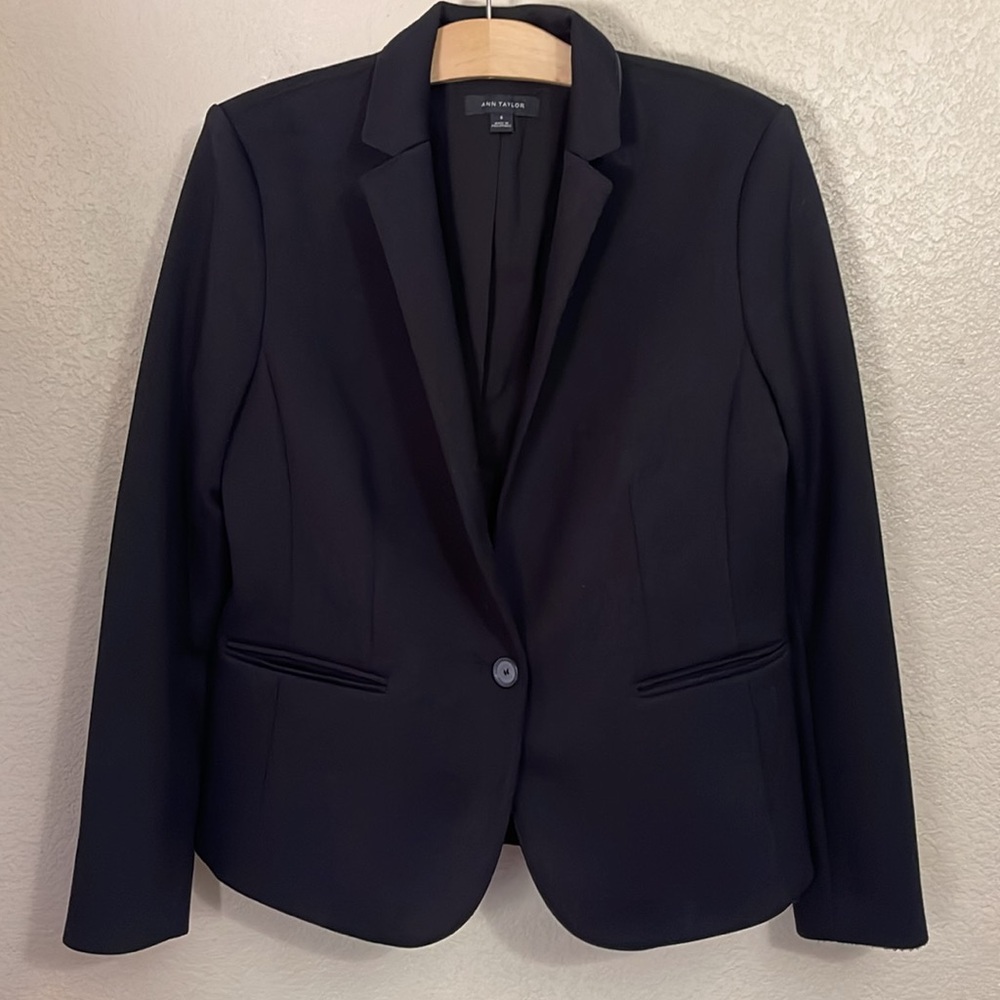 Ann Taylor Black Single-Button Blazer